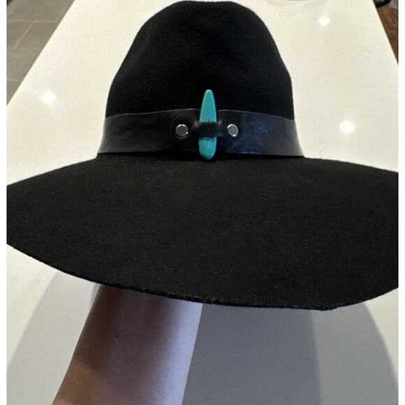 Lovely Bird 100%‎ Wool Hat Western Boho Country Turquoise Floppy READ main image 4